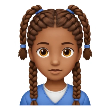 student, brown braid hair girl kid sticker