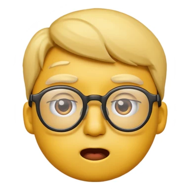 Make a confused emoji with glasses down sticker