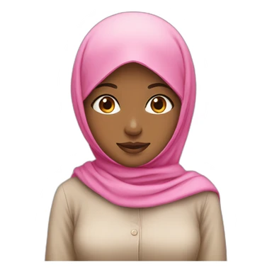 muslim girl with pink hijab sticker