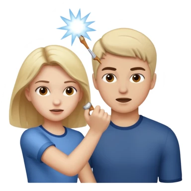 Girl hitting a boy sticker