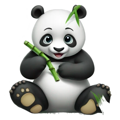 PANDA EATING BAMBOO NEAR EFFIL TOWER sticker