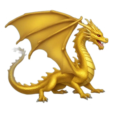 Golden dragon emoji sticker