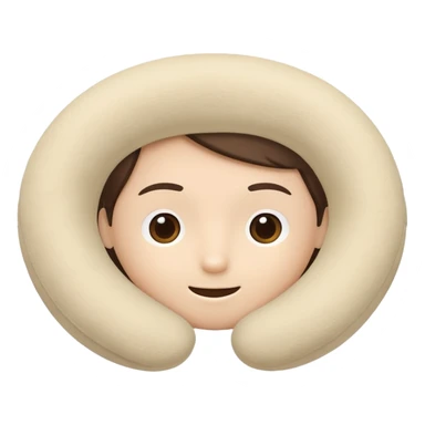 A fluffy memory-foam travel pillow that molds gently to the traveler’s head and shoulders. sticker