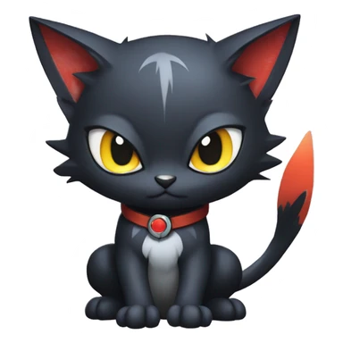 Cool Cute Edgy Black Dark Chibi Cat-Noibat-Noivern-Litten-Fakémon-hybrid sticker
