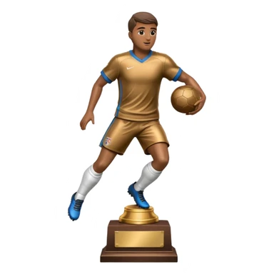 a trophy of a football player sticker
