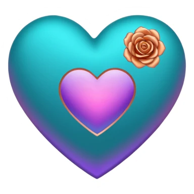 I need a teal, orange , purple, and rose gold Heart emoji  sticker