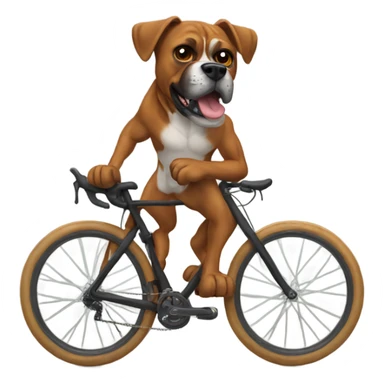 Boxer dog on a mountain bike sticker