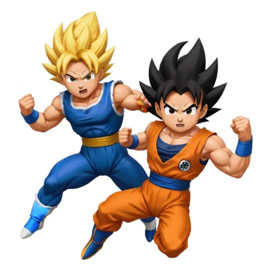 Goku flying fast Crashes Vegeta  sticker
