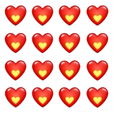 Red hearts glimmering loghts sticker