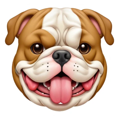 Bulldog inglés con la lengua para fuera hacia un lado  sticker