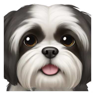 Two Shitz Tzu big faces more black with white Puppies sticker