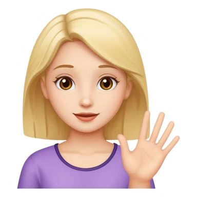 Girl saying hi sticker