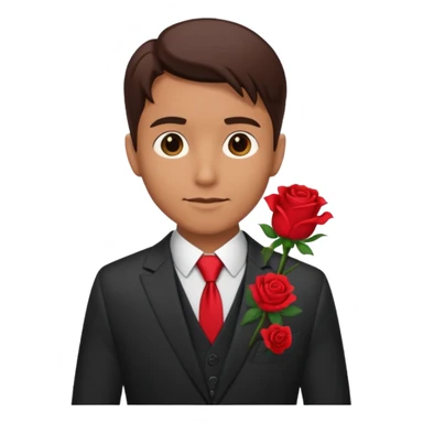 man with rose in his suit pocket sticker