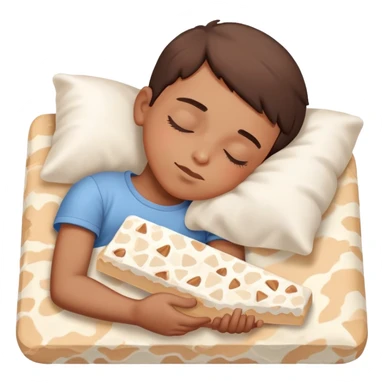 realistic portrait of a boy sleeping with nouță opened sticker