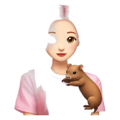 Jennie de blackpink con un capibara sticker