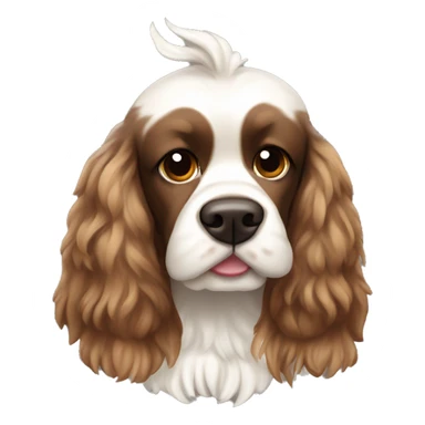 Brown and white Mohawk spotted Cocker spaniel with a Mohawk  sticker