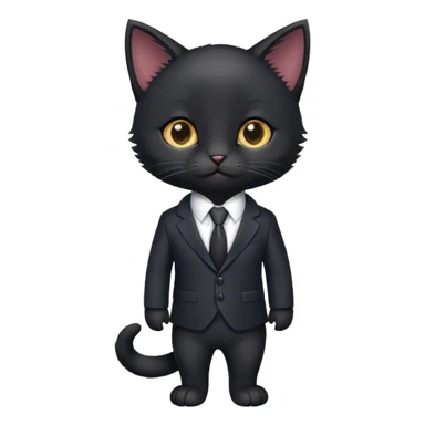 Black kitten in a suit sticker