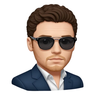 Richard Madden as his character in the Bodyguard TV series, with sunglasses on and an earpiece. sticker