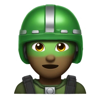 green helmet knigfht whit light eyes sticker