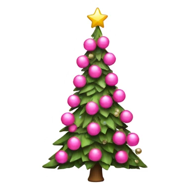 Christmas tree with pink decorations  sticker