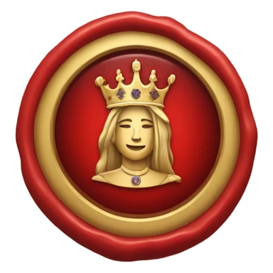 queen wax seal red circle sticker