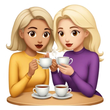 gossip over tea two girl friend sticker