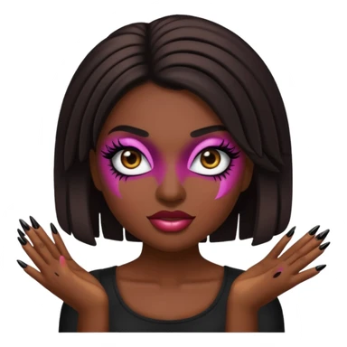 Baddie emoji with fake lashes and nails sticker