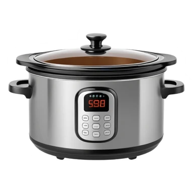 Minimalist Large Slow Cooker, high detail, hyperrealistic, still life, 4k sticker