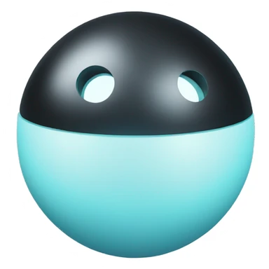 Black latex sphere with a light blue lock on it sticker