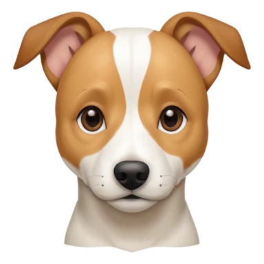 a full body facing front on of a buff white beagle cross jack russell terrier looking dog the size of a kelpie with light brown long ears resting on its face and a light brown patch above one eye and a large snout. the rest of the dog is completely white.  sticker