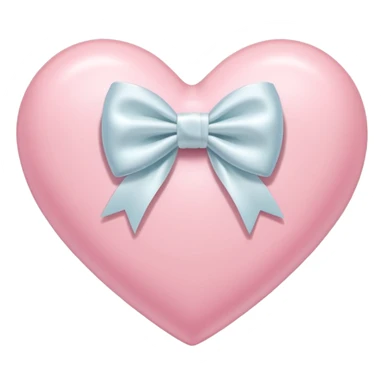 Pastel pink heart with white bow sticker