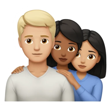 White blond man massages black haired brown woman from front view sticker