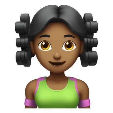 Cute gym girl with dumbbells  sticker