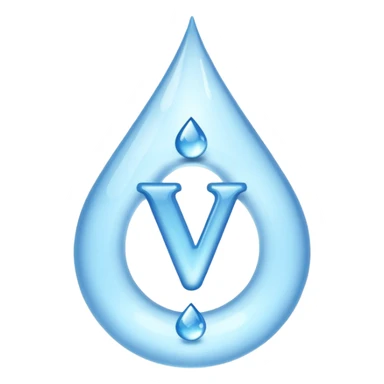 the letter V made out of water sticker