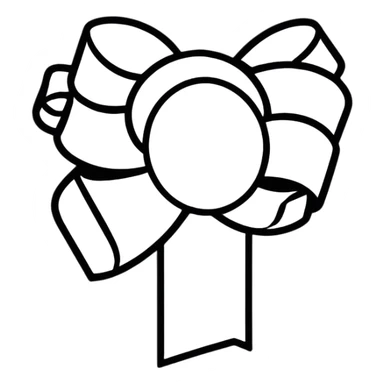 a ribbon, cartoonish sticker style sticker