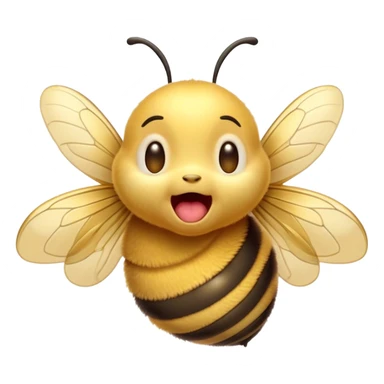 Cinematic Adorable Yawning Bee Portrait Emoji, Head tilted slightly with a dramatic, wide-open yawn, showcasing a tiny, fuzzy body with gently drooping wings and sleepy, half-closed eyes, Simplified yet irresistibly cute features, highly detailed, glowing with a soft, cozy golden glow, high shine, relaxed yet expressive, stylized with a dash of whimsical honey charm, soft glowing outline, capturing the essence of a drowsy bee that appears ready to stretch out for a nap! sticker