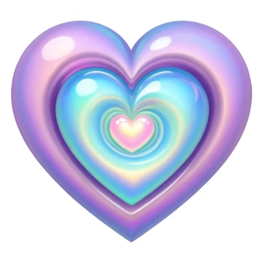 heart with a swirling opal effect sticker