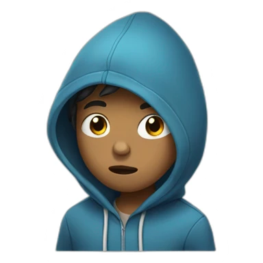 a boy with a hoodie that is listening to sad music sticker