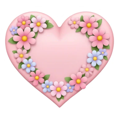 Heart and flowers pink pastel color  sticker