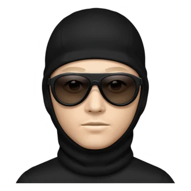 man in black balaclava and black sunglasses sticker