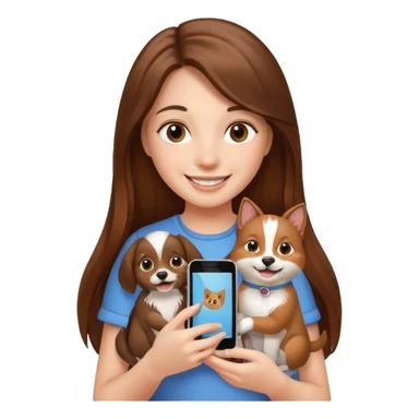 girl holding an iphone case with pets sticker