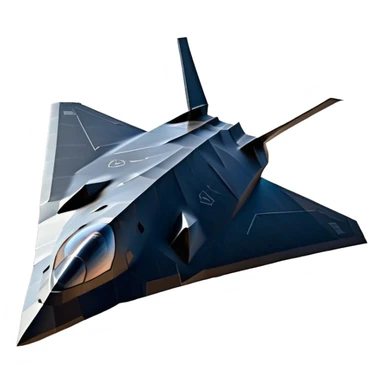 F-117 Nighthawk - Lockheed Martin (Stealth Grey) A futuristic stealth attack aircraft with a distinct faceted, angular design in a stealthy matte grey. Its sharp, jagged edges and unconventional, almost alien-like shape make it look like a shadow cutting through the night sky. The surface should appear non-reflective with subtle panel lines. sticker