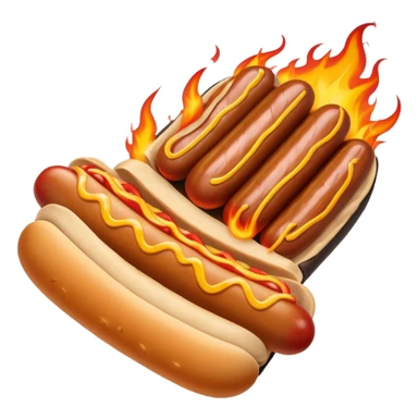 Gauntlet'd Fist Gripping a Flaming Hotdog sticker