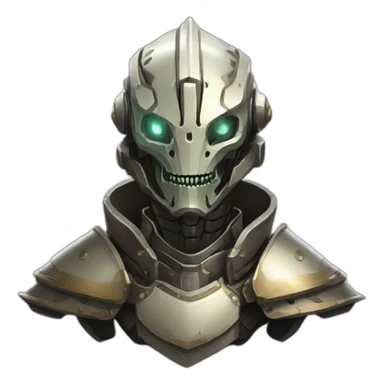 robot  warforged portrait dragon skull pauldrons sticker