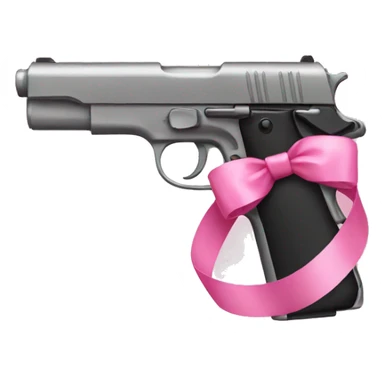 gun with a pink bow sticker