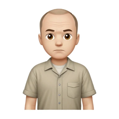Carl from Sling Blade, neutral expression, full body, shown from sidee sticker
