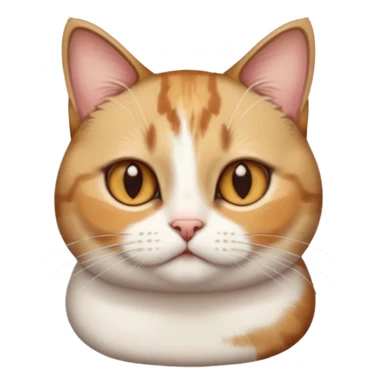 torbie and white cat with small head, hazel eyes, and short but chubby body sticker