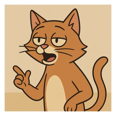 a cat talking, cartoon style sticker