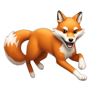 ultra fast running fox sticker