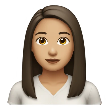 Light skinned girl with dark brown straight hair shoulder length, brown eyes chubby face Latina sticker